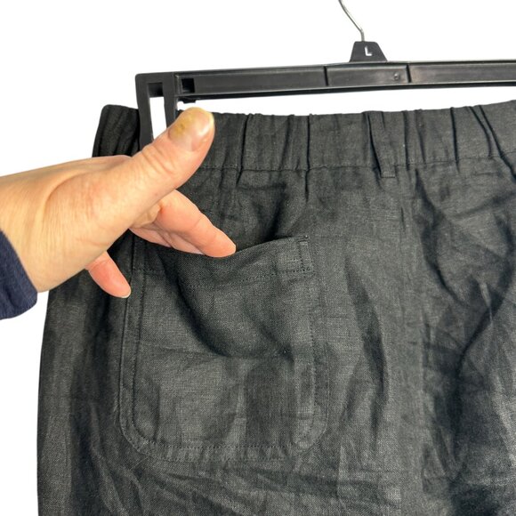 Quince 100% European Linen Pull On Pants Black Small Boho Resort Wear Summer - Picture 6 of 15